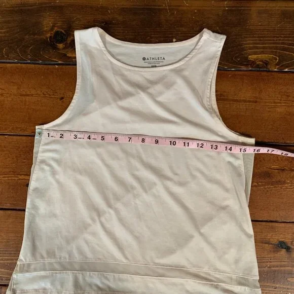 Athleta Essence Mesh Trim Women's Pale Pink XX-Small Sleeveless Tank Top EUC - Picture 10 of 11
